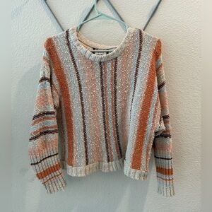 Billabong Women's Striped Orange & Cream Sweater women’s S